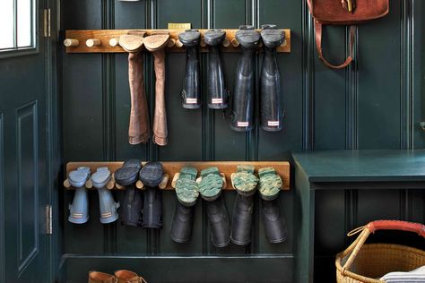 Streamline your shoe collection with these 16 smart boot storage ideas. From built-in shelves to organizers, you'll beat boot clutter in no time. Boot Storage Ideas For Small Spaces, Mudroom Boot Storage Ideas, Shoe And Boot Storage, Entryway Boot Storage, Rain Boot Storage, Shoe Shelving Ideas, Mudroom Boot Storage, Shoe Storage In Garage Ideas, Boot Storage Garage