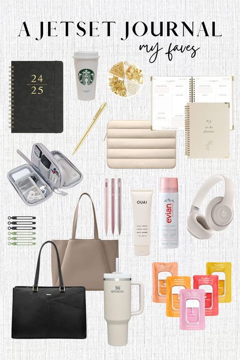 Get ready to be productive with these work from a coffee shop essentials! From spacious tote bags that fit your laptop and more to noise-cancelling headphones for a distraction-free environment, these must-haves will elevate your workday. Don’t forget a laptop sleeve for protection and paper planners to stay organized. Shop all of these essentials on Amazon and make your coffee shop your new favorite workspace! Work Bag Essentials, Evian Facial Spray, Women's Wardrobe Essentials, To Do Planner, Be Productive, Facial Spray, Bag Essentials, Planner Paper, Essential Bag