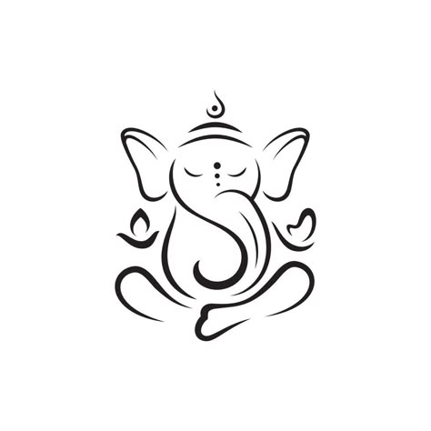 Ganesha Vector, Om Symbol Tattoo, Yogi Tattoo, Ganesha Sketch, Om Symbol Art, Hindu Tattoos, Ganesh Tattoo, Ganesha Drawing, Ganesha Tattoo