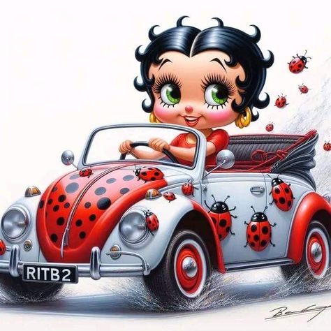 Betty Boop Fanart, Rock Cartoon, Betty Cartoon, Ladybug Beetle, Daenerys Targaryen Art, Original Betty Boop, Cute Best Friend Quotes, Betty Boop Classic, Black Betty Boop