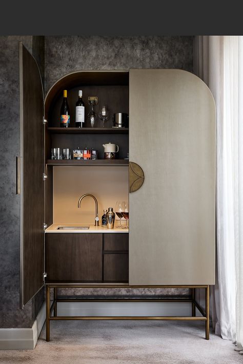 The Playford Hotel by Hachem | Eat Drink Design Awards Minibar Design, Hotel Minibar, Bar Console, Mini Apartments, Bar Unit, Drink Design, Design 2023, Tea Bar, Drinks Design