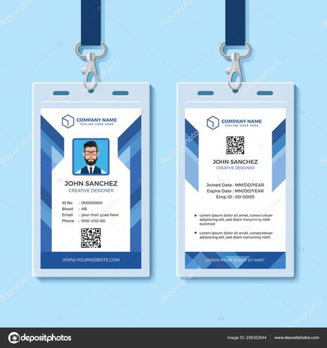 The remarkable Employee Id Card Design Template | Blue Employee Id Card Within Company Id Card Design Template image below, … Id Card Design Template, Id Card Design, Identity Card Design, Employee Id Card, Microsoft Word Free, Employees Card, Corporate Id, Card Design Template, Policy Template