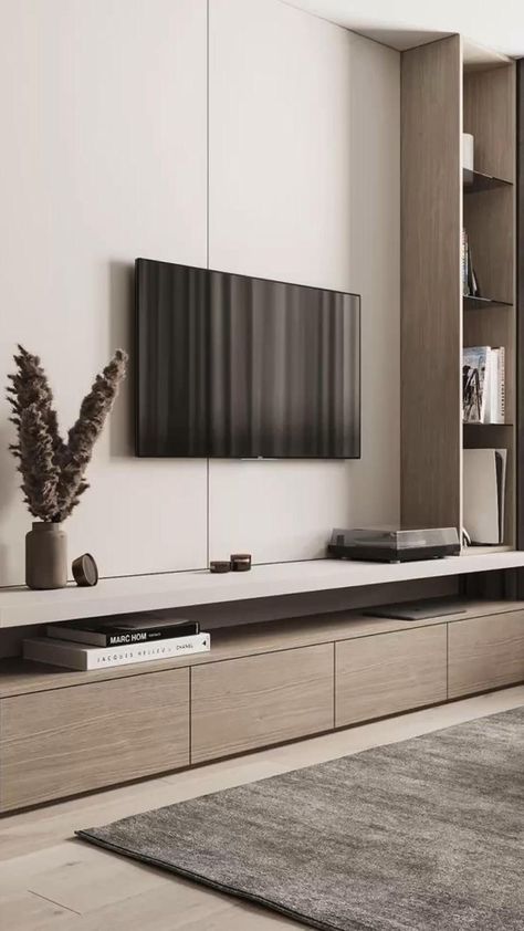 Classy Tv stands. #minimalistTvstand #neutrallivingroom #brown #bambootvstand in 2022 | Home design living room, Decor home living room, Living room designs Tv Console Design, Modern Tv Room, Modern Tv Wall Units, Modern Tv Wall, Tv Room Design, Living Room Design Inspiration, Tv In Bedroom, Living Room Design Decor, Neutral Living Room