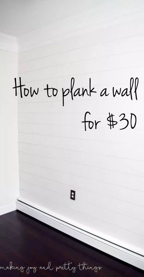 Diy Plank Wall, Remodeling Hacks, Shiplap Wall Diy, Wood Plank Walls, Wood Walls, Diy Shiplap, Plank Walls, Up House, Trendy Bathroom