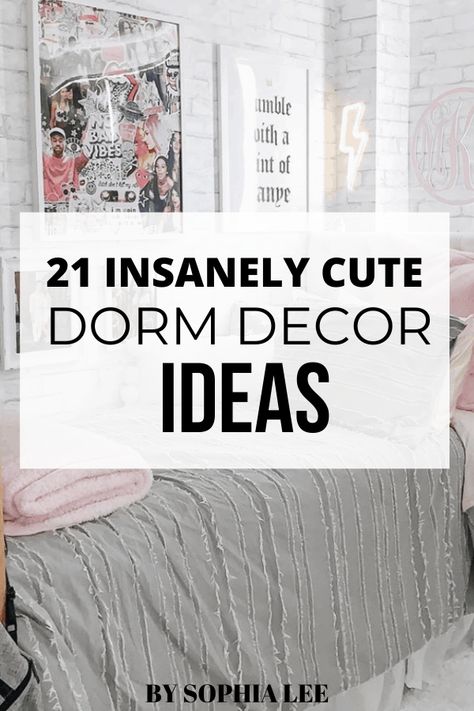 Blush Pink And Grey Dorm Room Ideas, Dorm Room Window Ideas, Funny College Dorm Decor, Black And White Dorm Room Ideas, Purple Dorm Rooms, Dorm Room Decor Diy, Dorm Room Signs, Purple Dorm, White Dorm Room