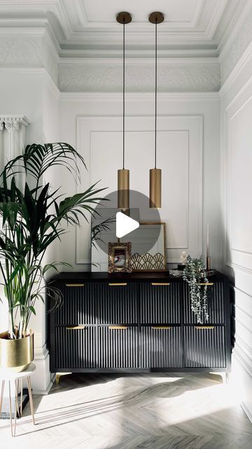 Emma | Interiors & DIY on Instagram: "▪️The IKEA Kallax hack▪️Who says IKEA furniture has to be basic?  - Nine months of looking for a sideboard which a) I like b) is affordable c) fits the dimensions and b) is in stock, felt like an impossible task. Cue a 1am insomnia idea and a passive aggressive ‘last one in stock is mine’ stare down - and here we are! And all for £150 🙌🏼 - I’ll add a step by step up my highlights ✨ - Shout out to Kim at @xomyhome for providing me with inspiration 🤍 - #ikeahack #kallaxhack #kallax #ikeafurniture #sideboardstyling #sideboardhack #sideboard #panelling #livingroomdecor #livingroominspo #madedotcom #brushedgold #myrenostory #victorianvilla #victoriandetached #cornerofmyhome #fixerupper #doerupper #renovation #homereno #thisoldhouse #periodhome #periodhom Ikea Kallax Black Brown Ideas, Ikea Kallax Hack Fluted, Kallax Rattan Hack, Ikea 4 Cube Storage Hack, Ikea Kallax Sideboard Hack, Ikea Kallax Makeover Diy, Ikea Kallax Upcycle, Ikea Kallax Wardrobe Hack, Kallax Sideboard Hack