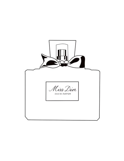 Miss Dior Drawing, Dior Drawing, Perfume Drawing, Plakat Design Inspiration, Dior Parfum, Sephora Bag, Luxury Brand Logo, Designer Logos, Perfume Art