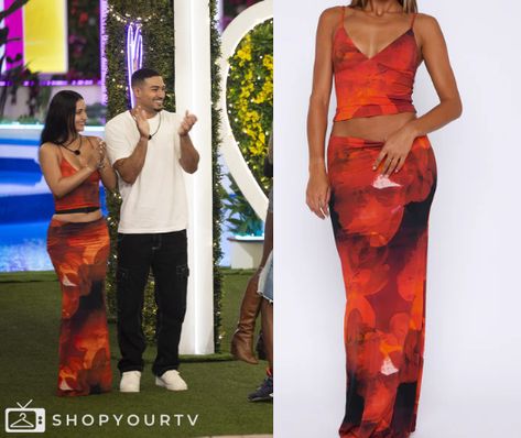 Love Island (USA): Season 6 Episode 32 Leah's Printed Set Leah Love Island Usa Outfits, Leah Love Island And Rob, Jana Love Island Outfits, Leah Kate Love Island Outfits, Love Island Fashion, Love Island Usa Outfits, Love Island Inspired Outfits, Love Island Usa Season 6 Outfits, Love Island Halloween Costume