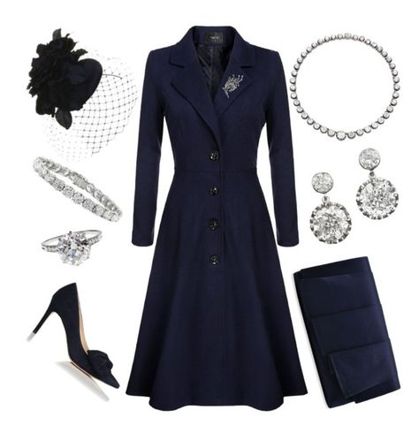 "Attending a Royal Wedding" by nmccullough ❤ liked on Polyvore featuring L.K.Bennett, La Regale, Riviere and Boucheron Royal Outfits Classy, Royal Clothes, Royal Clothing, Royal Dresses, Royal Outfits, Remembrance Day, Looks Chic, Royal Wedding, Fancy Outfits