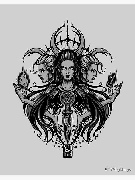 Goddess Leg Sleeve Tattoo, Hekate Tattoo Symbols, Goddess Lilith Tattoo, Hekate Tattoo Triple Goddess, Hecate Tattoo Design, Maiden Mother Crone Tattoo, Hecate Goddess Tattoo Design, Hecate Goddess Tattoo, Hecate Goddess Art