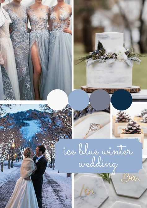 Wedding Themes For Winter, Ice Blue Winter Wedding, February Wedding Colors, Ice Blue Weddings, Winter Themed Wedding, Silver Winter Wedding, Wedding Color Schemes Winter, Winter Wonderland Wedding Theme, Wonderland Wedding Theme