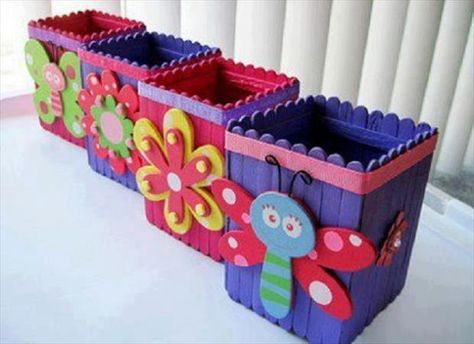 (1) Simple do it yourself craft ideas - Gallery Popsicle Stick Art, Ice Cream Stick Craft, Diy Popsicle, Popsicle Crafts, Pop Stick, Stick Art, Popsicle Stick Crafts, Childrens Crafts, Popsicle Sticks