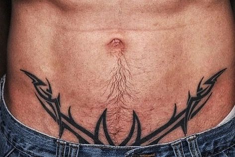 Male V Line Tattoos, Lower Back Tattoos Men, Stomach Tattoo Men, Waist Tattoos, Back Tattoos For Guys, Stomach Tattoos, High Key, Line Tattoos, Lower Back Tattoos