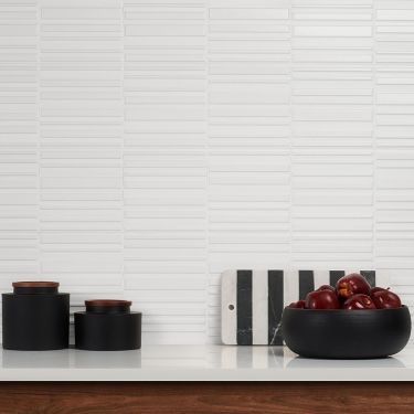 New Tile Products & Designs | TileBar.com Textured Backsplash Kitchen, Kitchen Backsplash White, Texture Reference, Sydney White, Dimensional Tile, Affordable Tile, Patterned Tile, Indoor Kitchen, Backsplash Wall