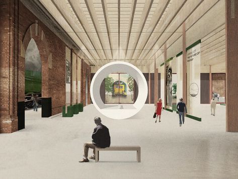 Feilden Fowles wins National Railway Museum Central Hall competition | News | Archinect Feilden Fowles, Museum Entrance, Site History, Contemporary Museum, York Stone, Central Hall, National Railway Museum, Timber Roof, Passive Design