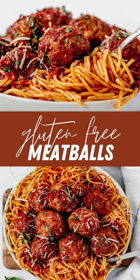 Gluten Free Meatball Subs, Gluten Free Spaghetti And Meatballs, Gluten Free Meatballs Crockpot, Meatballs Dairy Free, Gluten Free Italian Meatballs, Dairy Free Meatballs, Gluten Free Meatballs Recipe, Meatballs Gluten Free, Meatballs With Spaghetti