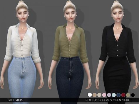 The Sims Resource: Rolled Sleeves Open Shirt by Bill Sims • Sims 4 Downloads Sims4 Shirts, Girls White Shirt, Open Shirt, The Sims 4 Download, Sims 4 Toddler, Sims4 Clothes, Sims 4 Cc Packs, Best Sims, Sims 4 Cas