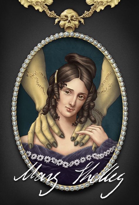 Mary Shelley Portrait, Mary Shelly, Mary Shelley Tattoo, Mary Shelley Aesthetic, Frankenstein Fanart, The Modern Prometheus, Mary Shelley Frankenstein, Frankenstein Art, Gothic Fiction