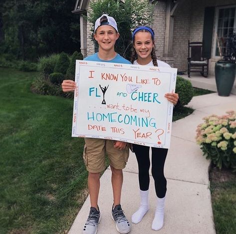 Hoco Proposals For Cheerleaders, Hoco Proposals Cheerleaders, Cheerleading Homecoming Ideas, Promposal Ideas Cheerleader, Cheerleader Promposal Ideas, Prom Proposal Cheerleader, Hoco Poster Ideas For Cheerleaders, Hoco Posters For Cheerleaders, Cute Hoco Signs For Cheerleaders