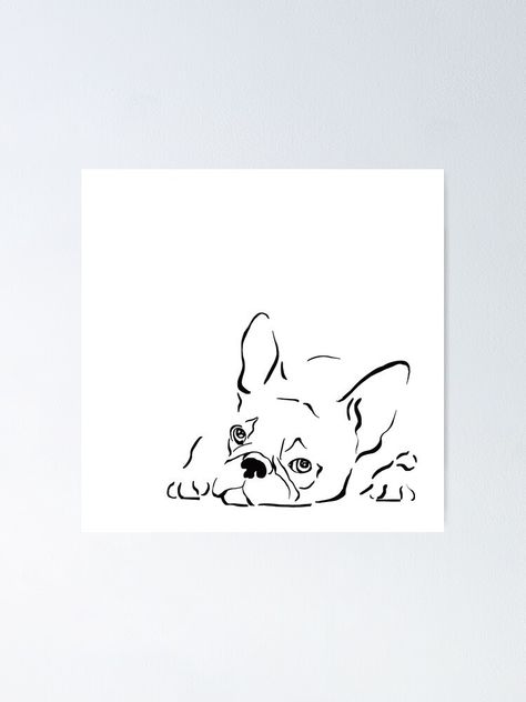 Frenchie Silhouette Tattoo, French Bulldog Memorial Tattoo, Bulldog Line Tattoo, French Bulldog Outline Tattoo, French Bulldog Tattoo Ideas, Frenchie Outline Tattoo, French Bulldog Art Illustrations, French Bulldog Tattoo Minimalist, Frenchie Tattoo Outline