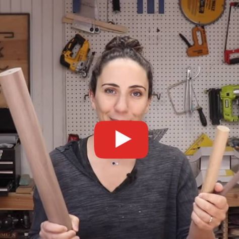 Need large dowels? Don't have a #lathe? Tamar Hannah's latest from 3x3 Custom #video is perfect for you! #woodcraft #woodworking #woodturning #turning #dowels #joinery #diy #maker #makersgonnamake #helpingyoumakewoodwork #furniture #furnituremaking https://youtu.be/6tyygJh8c8s Dowel Maker Jig, Lathe Projects Woodturning, Best Wood Lathe, Dowel Joinery, Woodturning Videos, Woodworking Jig Plans, Lathe Chuck, Woodworking Jig, Lathe Projects