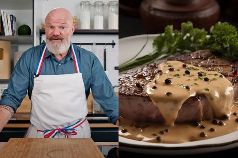 Une sauce au poivre maison, ça vous dit ? Le chef Philippe Etchebest vous livre sa recette, on ne peut plus simple à préparer. Vous allez épater vos convives ! Sauce Poivre, Filet Mignon Sauce, Sauce Au Poivre, Meat Dishes, Chutney, Pesto, Steak, Food And Drink, Sauce