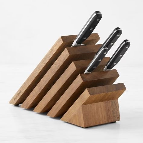 All-Clad Cutlery - Up To 30% Off | Williams Sonoma Kitchen Knife Storage, Stainless Steel Containers, Wood Insert, Knife Storage, Knife Holder, Organization Decor, Williams Sonoma Home, Mary Kate, Wedding Registry