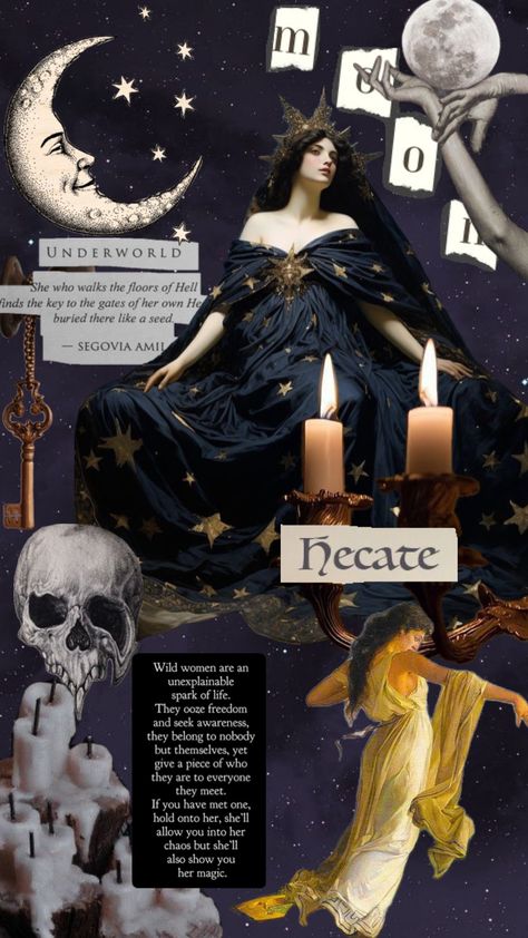 hekate, witchy, magick Goddess Magick, Hecate Goddess, Greek Mythology Gods, Witch Spirituality, Divine Feminine Spirituality, Witchy Wallpaper, Baby Witch, Magic Aesthetic, Triple Goddess