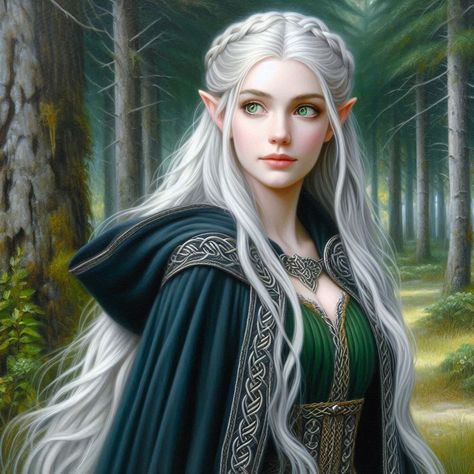 Image Creator Half Elf Woman, Elf White Hair, Elven Woman, Elf Princess, Dnd Elves, Elven Princess, Light Blue Eyes, Short Spiky Hairstyles, Elf Girl