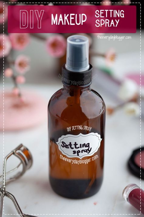 Homemade Face Primer, Home Made Setting Spray, Homemade Makeup Setting Spray, How To Make Your Own Setting Spray, How To Make Setting Spray Diy, Diy Setting Spray Make Up, How To Make Setting Spray, Diy Makeup Setting Spray Recipes, Finishing Spray Makeup