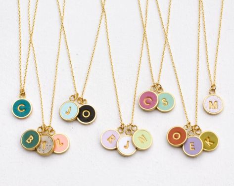 Polymer Clay Initial Necklace, Mom Necklaces, Necklace Clay, Letter Necklace Initials, Dainty Initial Necklace, Anniversary Necklace, Initial Necklaces, Name Necklaces, Lock Necklace