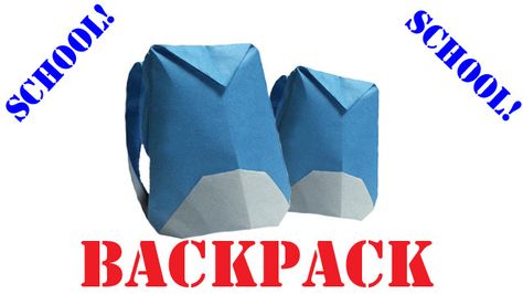 How to make an origami Backpack/Rucksack! Origami Backpack, Backpack Tutorial, Back To School Backpack, Origami Tutorials, Dollar Bill Origami, Crafts Origami, Altoids Tins, Geek Crafts, Corset Pattern