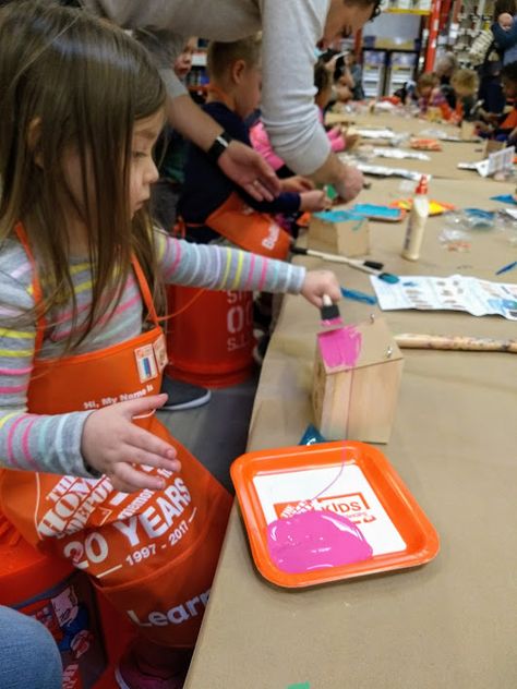 On the first Saturday of every month, The Home Depot hosts a kids workshop where kids can develop hands-on skills by sanding, nailing, and painting their very own wood-working piece. Parents must stay on-site and assist their child with building their keepsake item, but it’s a great monthly, educational outing you won’t want to miss! Home Depot Kids Workshop, Kids Workshop, Every Month, Wood Working, Sanding, To Miss, Hands On, Home Depot, The Home Depot