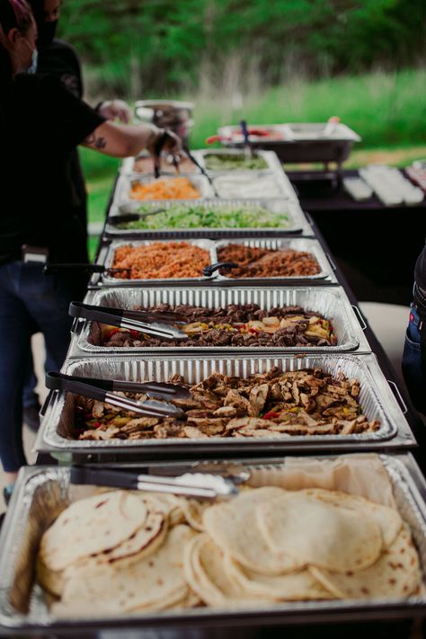 Taco Bar Wedding, Taco Bar Party, Buffet Wedding, Wedding Buffet Food, Love Sunset, Backyard Reception, Buffet Set, Reception Food, Wedding Reception Food