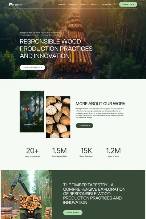 Immerse in nature with 'Forestry', a Nature-Inspired Green Eco Webflow website template. Embrace elegance and sustainability with a palette of rich blacks, pristine whites, and vibrant greens. Ideal for eco-centered industries, this template offers a modern, minimalist design focused on environmental messaging and innovation in responsible practices. Conservation Website Design, Modern Nature Graphic Design, Olive Green Website Design, Informational Website Design, Wood Website Design, Landscape Website Design, Eco Website Design, Nature Web Design, Environmental Website Design