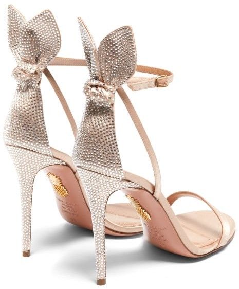 Aquazzura Bow Tie, Beige Bow Tie, Satin Sandals, Tie Sandals, Satin Pumps, Bow Tie, Stiletto Heels, Ankle Strap, Sandals Heels