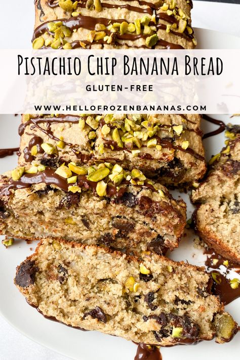 Pistachio Recipes Healthy, Pistachio Bread, Pistachio Recipes, Banana Dessert Recipes, Gluten Free Banana Bread, Frozen Bananas, Vegan Banana Bread, Banana Dessert, Fruit Bread