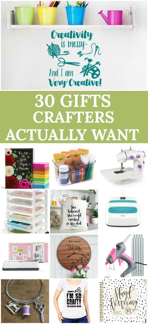 Gift Ideas For Crafters: 30 Brilliant Gifts for Crafters. Your Christmas gift guide to shopping for that crafty person in your life! Crafters Gift Basket Ideas, Craft Lover Gifts, Gift Ideas For Crafty People, Gifts For A Crafty Person, Christmas Gift Ideas For Crafters, Gift For Creative Person, Gifts For Crafty Women, Gift For Crafter, Christmas Gifts For Crafters