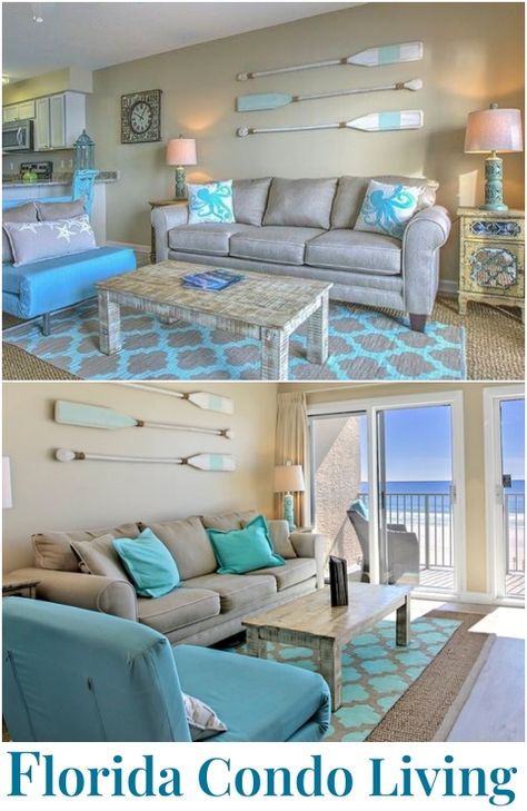 Florida Condo Living Ideas Florida Inspired Home Decor, Floridian Home Decor, Florida Vacation Home Decor, Florida Apartment Decor Ideas, Coastal Condo Decorating Ideas, Florida Room Decorating Ideas, Beach Condo Decorating Ideas, Florida Room Decor, Beach Condo Remodel