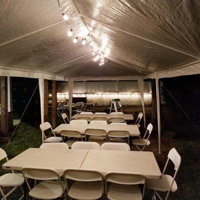 6 Windows and 2 Doors 30FT Outdoor Party Wedding Canopy: Suitable as a place to build a party, this target as a disposable supplies, so the price is low, please carefully consider the purchase on demand. | Vinsunny 30 Ft. W x 10 Ft. D Steel Party Tent | 102 H x 360 W x 120 D in | Wayfair Tent Party Ideas Backyards, Party Canopy, Wedding Canopy, Gazebo Wedding, Party Setup, Tent Decorations, Party Tent, Graduation Ideas, Backyard Party