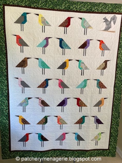 Liberated Birds Quilt, Birds Quilt, Bird Quilts, Bird Quilt Blocks, Crazy Bird, Cabin Quilt, Bird Quilt, Animal Quilts, Sewing Stitches