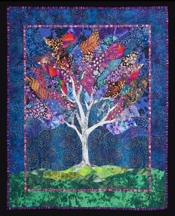 Family Tree Quilt, Tree Blocks, Tree Collage, Landscape Art Quilts, Appliqué Quilts, Landscape Quilt, Tree Of Life Art, Fiber Art Quilts, Landscape Quilts