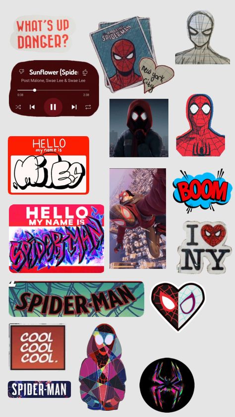 Spiderman Stickers Free Printable, Spider Man Frame, Spider Man Stickers Printable, Spiderman Stickers Aesthetic, Spiderman Stickers Printable, Miles Morales Stickers, Spider Man Stickers, Aesthetic Phone Case Ideas, Marvel Sticker