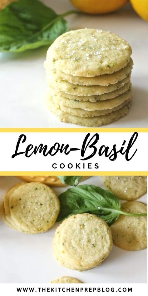 Basil Cookies, Easy Lemon Cookies, Fresh Basil Recipes, Lemon Cookies Easy, Easter Food Appetizers, Basil Recipes, Lemon Dessert Recipes, Kitchen Prep, Herb Recipes