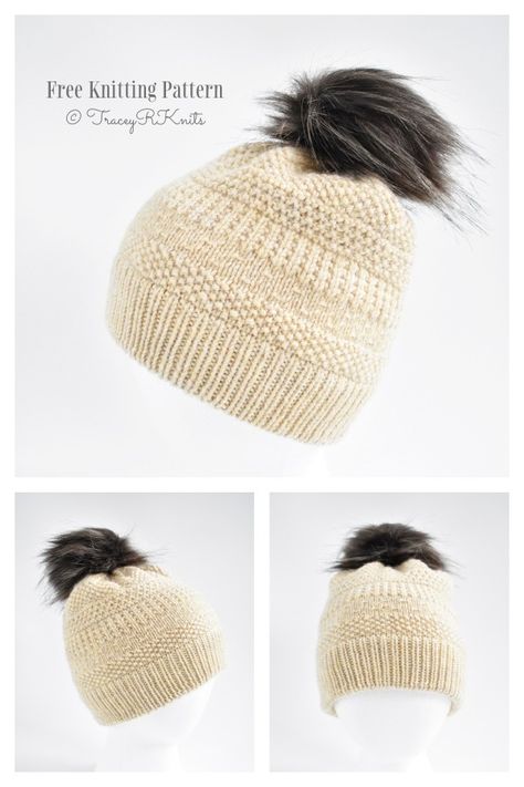 February Hat Free Knitting Pattern - Knitting Pattern Free Knitting Pattern For Hat, Tuque Knitting Pattern, Knitting Hat Tutorial, Knit Touque Pattern Free, Knot Beanie Pattern, Knitted Hats Free Patterns Women, Knit Cap Pattern Free, Knitting Hat Free Pattern, Womens Knitted Hat Patterns Free