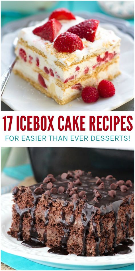 Don’t fuss with the oven when you need a delicious dessert in a hurry. These no-bake icebox cake recipes are perfect for any occasion! From fruity flavors for spring and summer to chocolatey, decadent options for anytime you’re craving them, you’ll find an easy dessert in this drool-worthy list. Oreo Torte, Icebox Cake Recipes, Easy Cupcake Recipes, Quick Dessert Recipes, Dessert Simple, Dessert Bar Recipe, Summer Dessert Recipes, Icebox Cake, Scrumptious Desserts