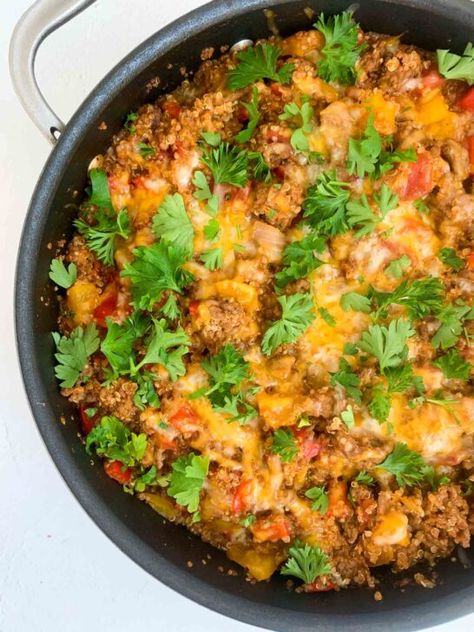 You searched for Stuffed pepper skillet - Jordo's World Stuffed Pepper Skillet, Pepper Skillet, Pepper Casserole, Easy Stuffed Peppers, Stuffed Pepper, Dairy Free Cheese, Ground Beef Recipes Easy, Dinner Recipes Easy Quick, Quick Easy Dinner