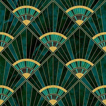 Art Deco Pattern Geometric, Art Deco Motifs, Art Deco Color, Improv Quilts, Green Art Deco, Real Green, Motif Art Deco, Pattern Poster, Art Deco Geometric