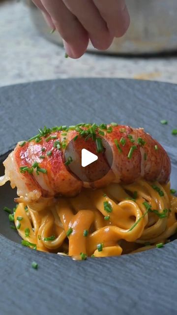 Lobster Starter Recipes, Pasta With Lobster Tails, Lobster Tail Pasta, Lobster Meal, Pasta Lobster, Lobster Pasta Recipe, Lobster Tail Recipe, Cooking Lobster Tails, Pasta Recipes Video