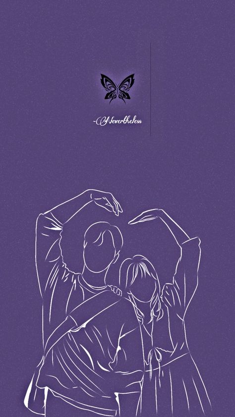 Nevertheless Illustration, Dark Cartoon Aesthetic Wallpaper, Purple Wallpaper Couple, Nevertheless Quotes Kdrama, Purple Couple Wallpaper, Korean Illustration Aesthetic Wallpaper, Kdrama Wallpaper Aesthetic Cartoon, Cute Cartoon Wallpapers Purple, Nevertheless Drawing